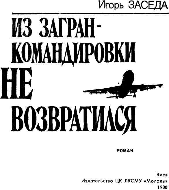 Читать книгу Из загранкомандировки не возвратился автор: Игорь Иванович Заседа