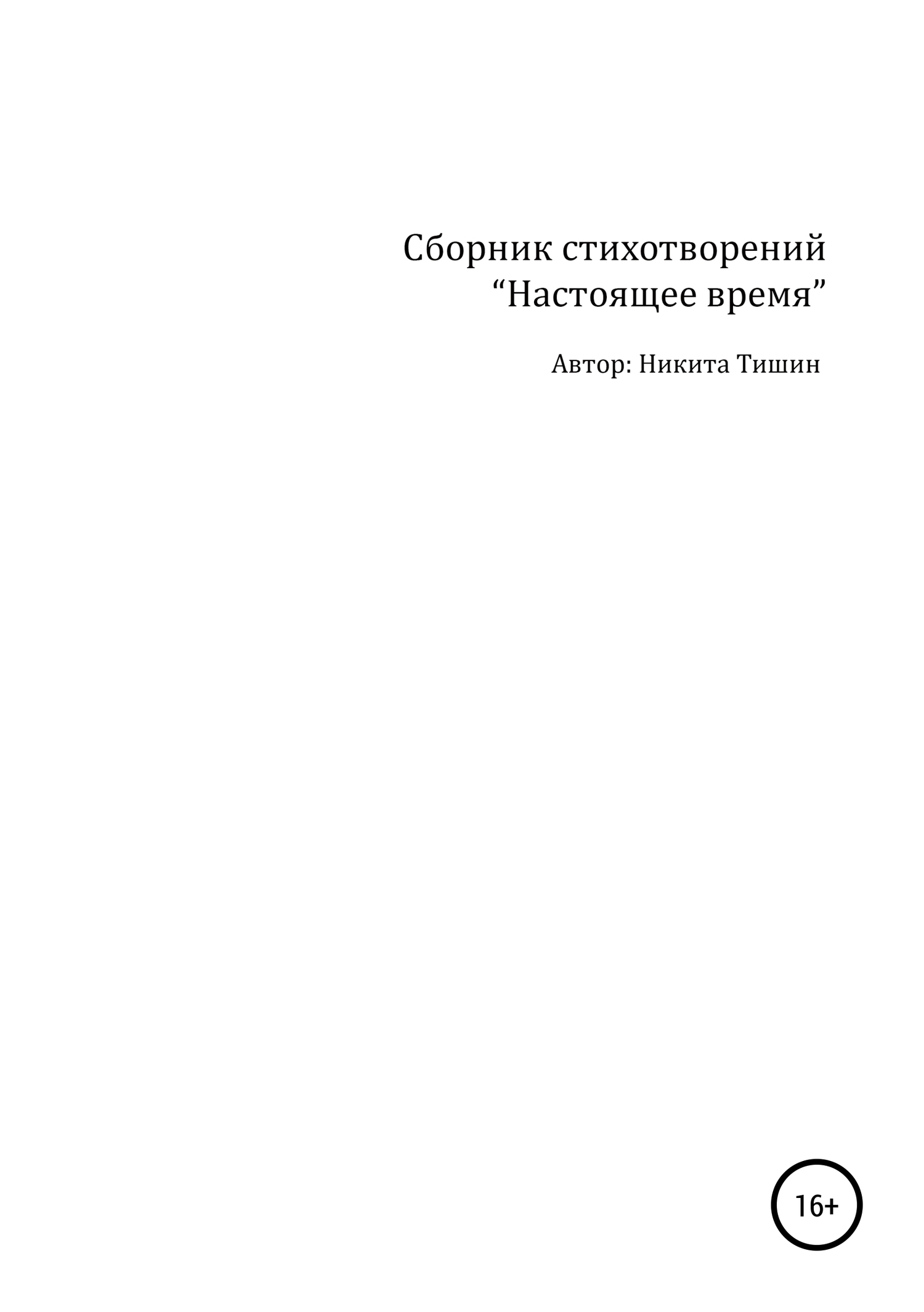 Читать книгу Настоящее время автор: Никита Сергеевич Тишин