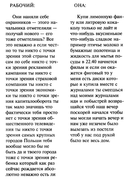 Читать книгу Антология современной польской драматургии автор: Кшиштоф  Бизё, Михал  Вальчак, Пшемыслав  Войцешек, Павел  Демирский, Томаш  Ман, Дорота  Масловская, Марек  Модзелевский, Иоанна  Овсянко, Марек  Прухневский, Павел  Саля, Анджей  Сарамонович, Анджей  Стасюк, Магдалена  Фертач